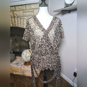 Worthington Brown and Cream Patterned Top